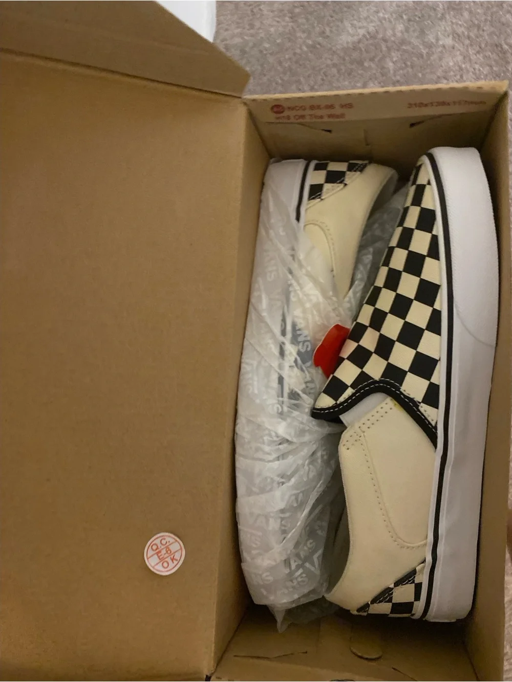Vans Checkerboard Slip-On Sneakers - Cream & Black